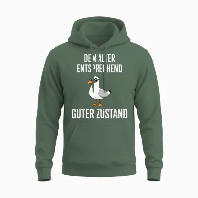 Dem Alter Entsprechend Guter Zustand Möwe Unisex Hoodie - Military Green
