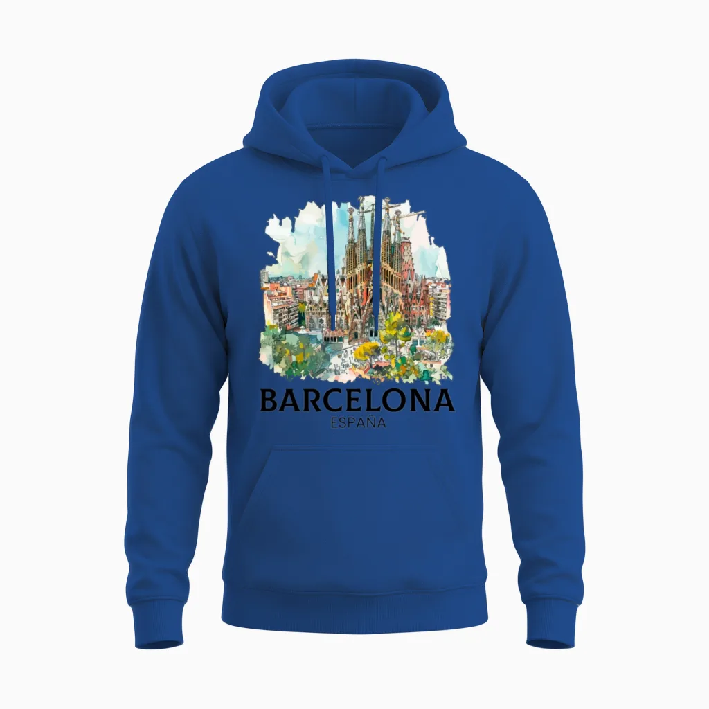 Barcelona Spain Espana Unisex Hoodie in Royal
