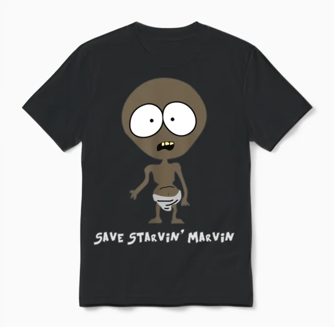 Save Starvin Marvin Unisex T-Shirt in Black