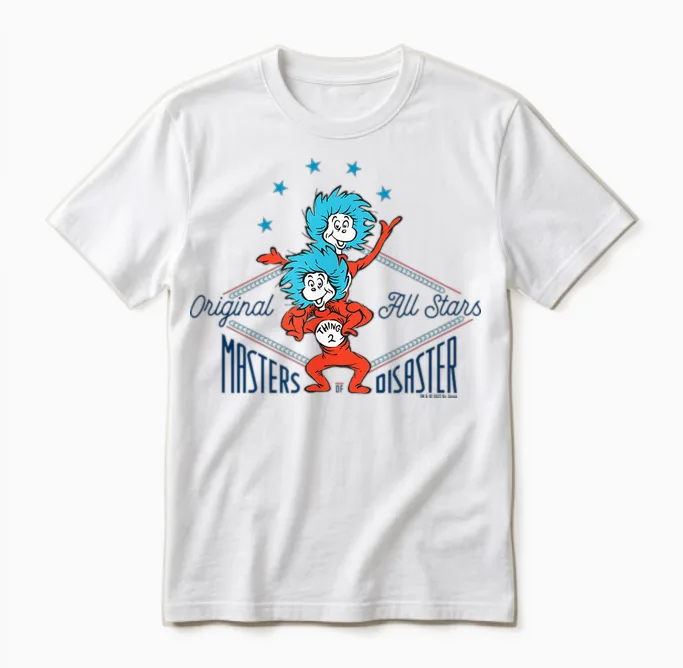 The Cat in the Hat Master of Disaster Officially Licensed Unisex T-Shirt in White