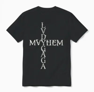 Official Lady Gaga Mayhem Cross Unisex T-Shirt - Black