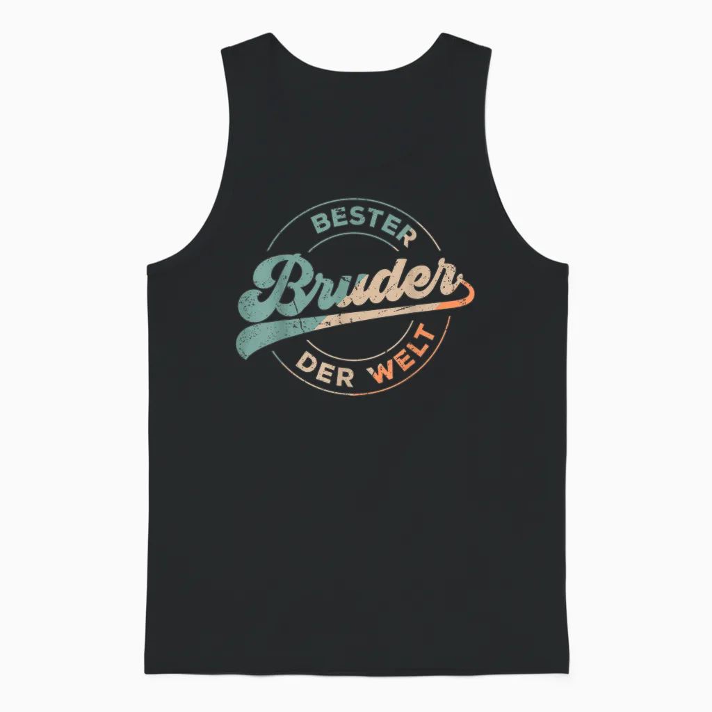 Bester Bruder Der Welt Retro Vatertag Bruder Vintage Unisex Tank Top in Black
