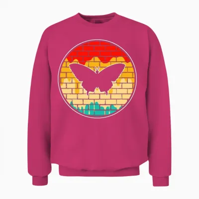 Butterfly Retro Unisex Sweatshirt - Heliconia