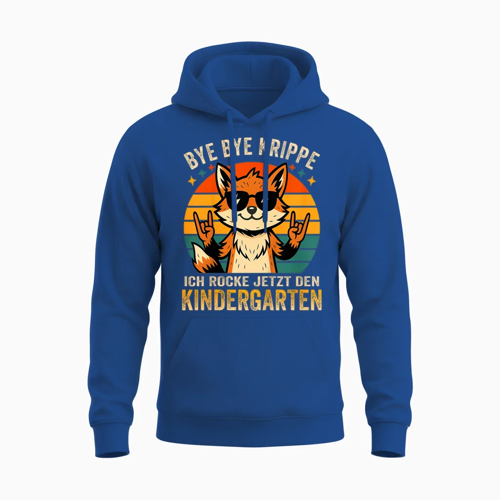 Kinder Bye Bye Krippe Ich Rocke Jetzt Den Kindergarten 2026 Unisex Hoodie in Royal