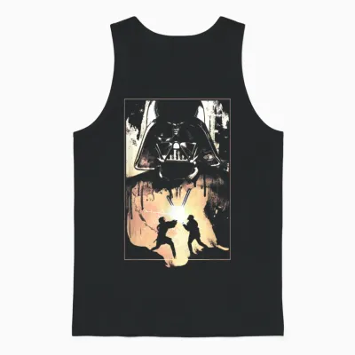 Star Wars Anakin and Obi-Wan Battle Graphic Unisex Tank Top - Black