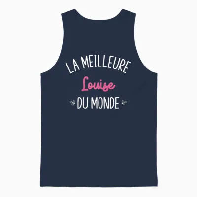 Woman Humor Personalized Gift Bff First Name Louise T-Shirt, Black, Female X-Small Unisex Tank Top - Navy
