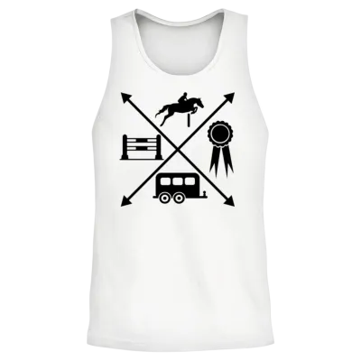 Horse Jumping Unisex Tank Top - White