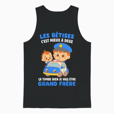 Enfant Je Vais être Grand Frère 2026 Garçon Futur Grand Frère Drole Unisex Tank Top - Black