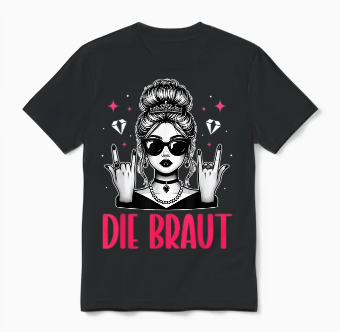 Die Braut Junggesellinnenabschied Bachelorette Trauzeugin Unisex T-Shirt in Black