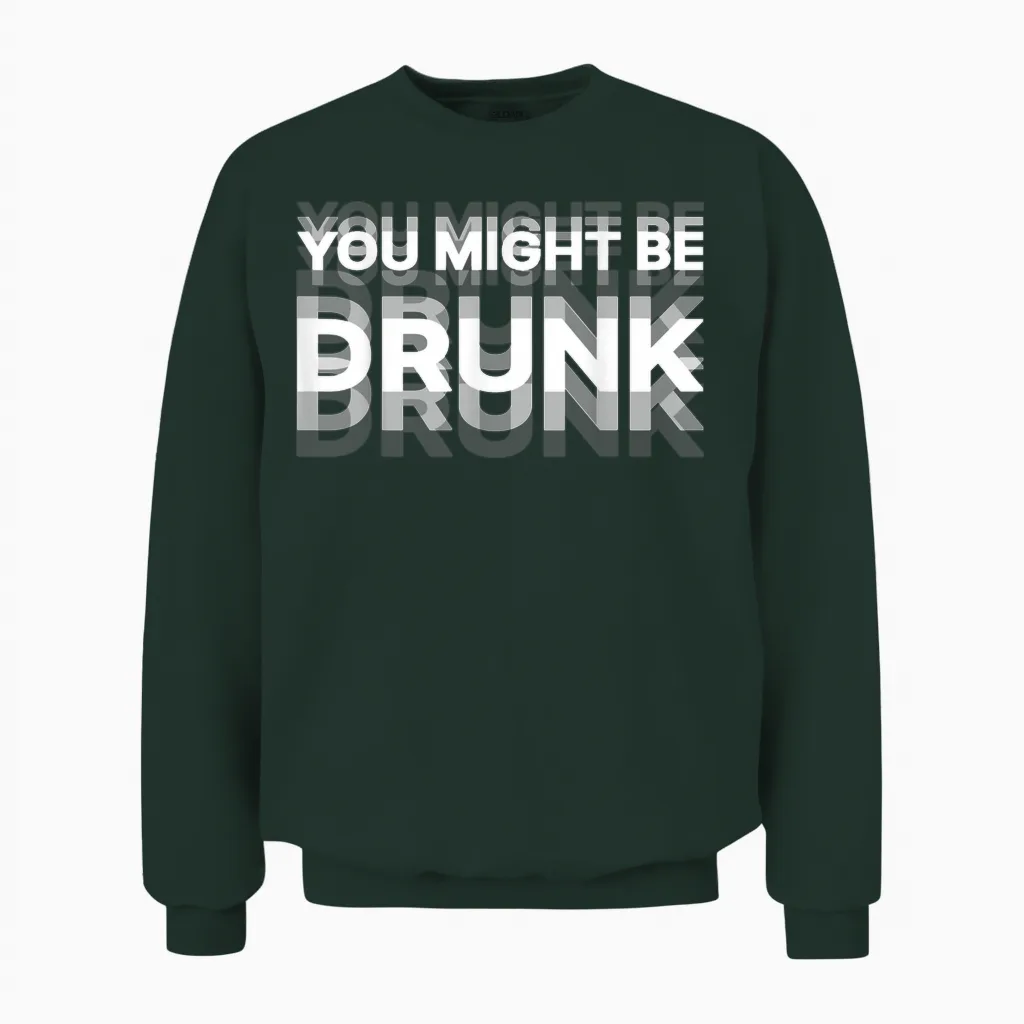 Funny Drink Humor You Might Be Drunk Unisex Sweatshirt in Forest