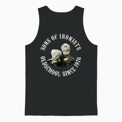 Disney the Muppets Waldorf & Statler Sons of Ironists T-Shirt, Black Unisex Tank Top - Black
