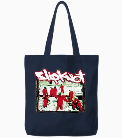 Offiziell Slipknot Rote Jumpsuits Retro Nu Metal Band Tote Bags - Navy