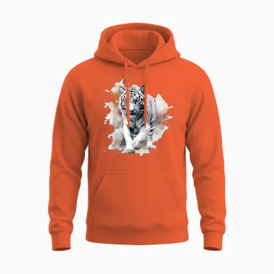 White Tiger Lover Kunstwerk | Tiermotiv Tiger Unisex Hoodie - Orange