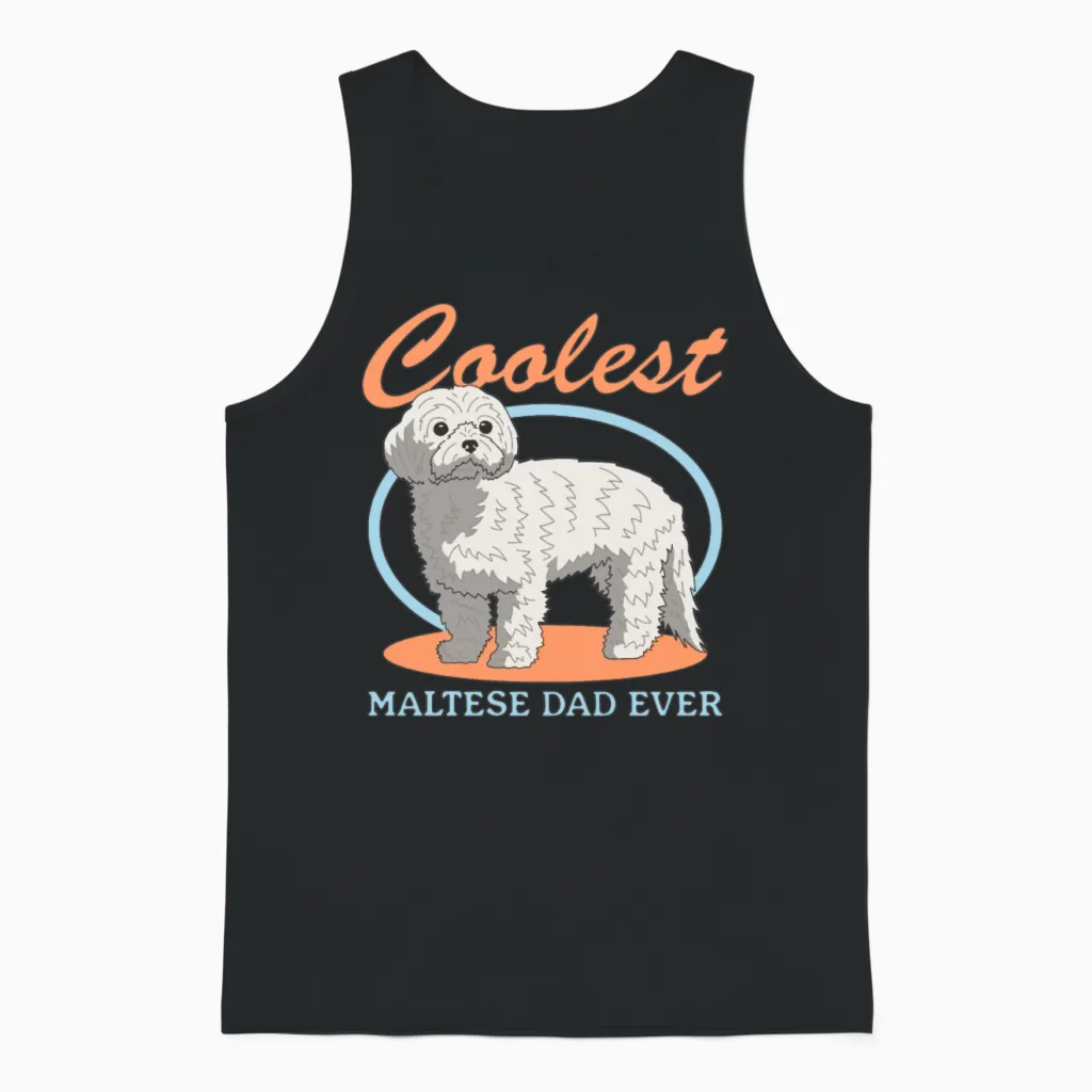 Maltese Dad Dog Owner Dogs Malteses Unisex Tank Top in Black