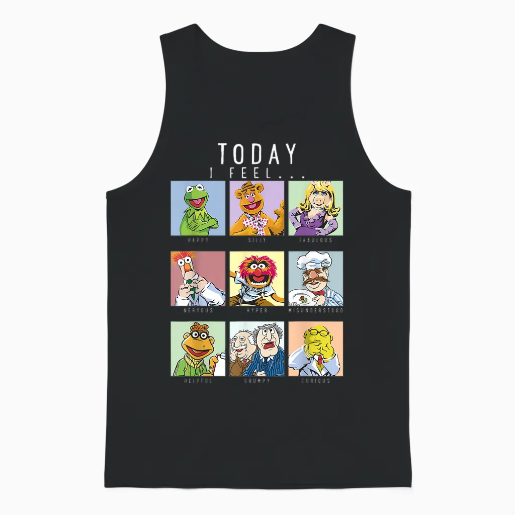 Disney the Muppets Today I Feel Box Up Character Portraits Unisex Tank Top in Black