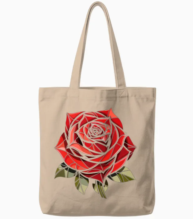 Red Rose Goth Floral & Botanical Gift Tote Bags in Natural