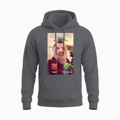 John Pork Is Calling Internet Meme Charakter Lustiger Spruch Unisex Hoodie - Charcoal