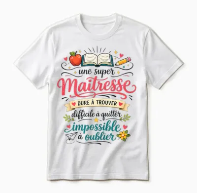 Cadeau Une Super Maîtresse école Fin D'année Original Humour Unisex T-Shirt - White