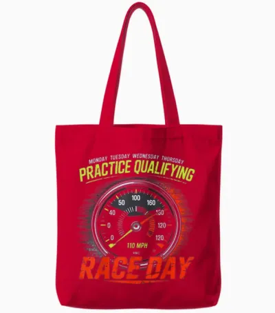 Monday Tuesday Wednesday Thursday Practice Qualifying Race Tote Bags - Red