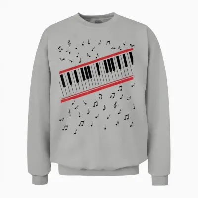 Beat It Key Piano Graphic Music Retro Unisex Sweatshirt - Ash