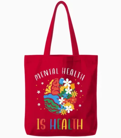 Mental Health Is Health Tote Bags - Red