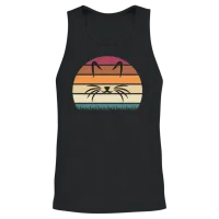 Retro Cat — Lovers Unisex Tank Top - Black – 2