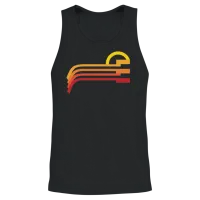 Sunset Retro Unisex Tank Top - Black – 2