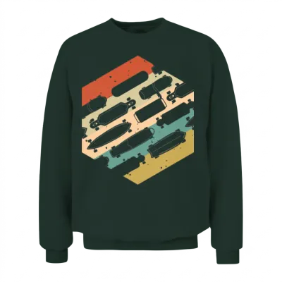 Retro Vintage Skateboards Unisex Sweatshirt - Forest