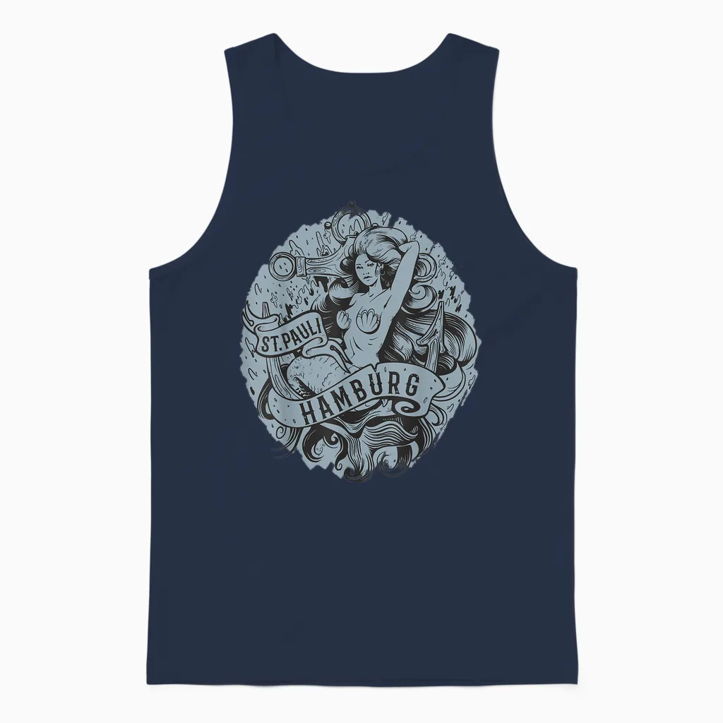 Hamburg St. Pauli Meerjungfrau Unisex Tank Top in Navy