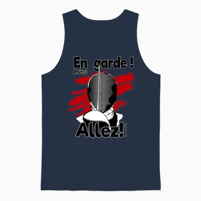 Fencing En Garde! Prêts? Allez! Unisex Tank Top - Navy