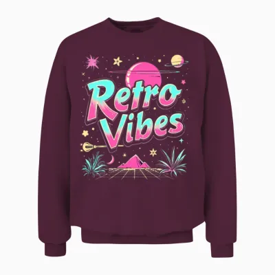 Retro Vibes Unisex Sweatshirt - Maroon