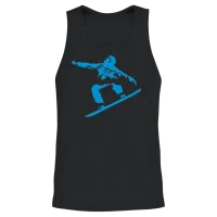 Snowboarding, Snowboarder and Mountains Unisex Tank Top - Black – 2