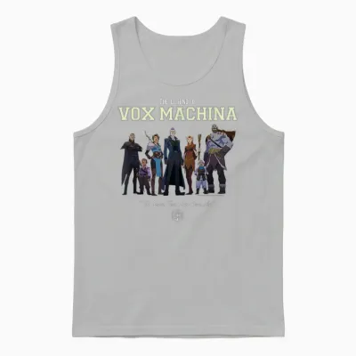 The Legend of Vox Machina Group with Varsity Logo T-Shirt Small Unisex Tank Top - Ash