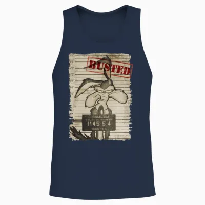 Looney Tunes Wile E. Coyote Busted Unisex Tank Top - Navy