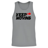 Keep Moving Red Arrow Motion Stripe Unisex Tank Top - Sport Grey – 2