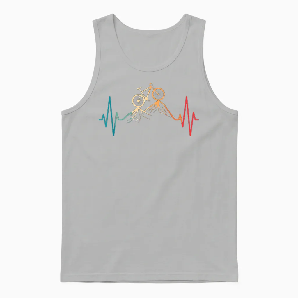 Herzschlag Fahrrad Radfahrer Mountainbike Radsport Herren Unisex Tank Top in Ash