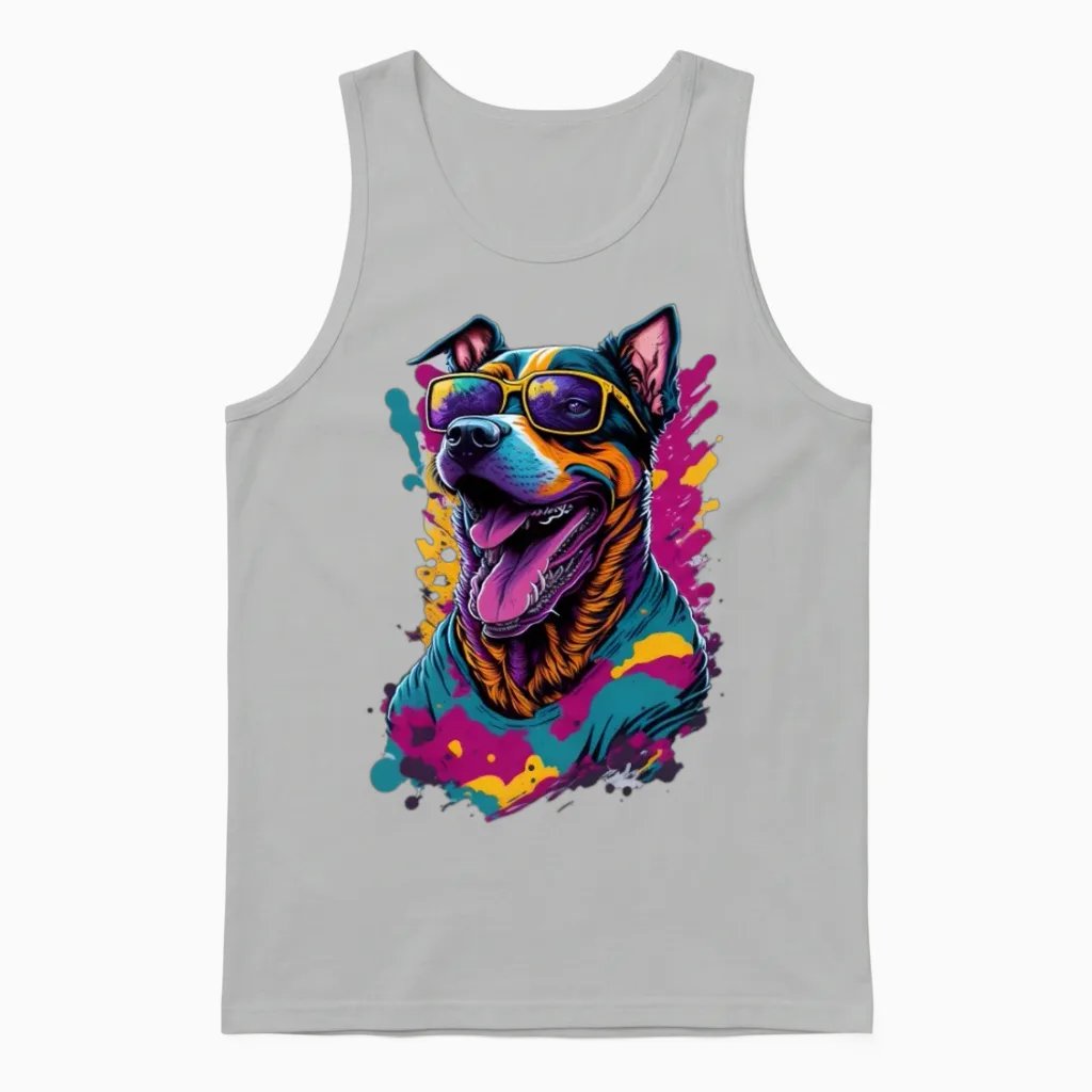 Funny Dog - Lovers Unisex Tank Top in Ash