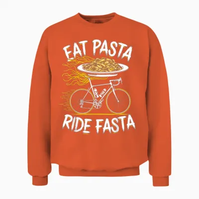 Eat Pasta Ride Fasta Unisex Sweatshirt - Orange