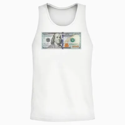 100 Dollar Bill Unisex Tank Top - White