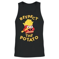 Respect the Potato Funny Unisex Tank Top - Black – 2