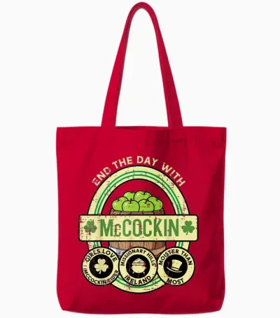 St Patricks Day Mccockin Cider Funny Saint Paddys Men Women Tote Bags - Red