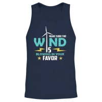 Wind Turbine Tech Make Sure the Wind Green Energy Unisex Tank Top - Navy – 2