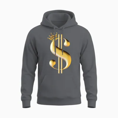 Dollar Sign as a King Unisex Hoodie - Charcoal