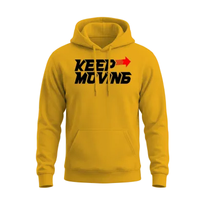 Keep Moving Red Arrow Motion Stripe Unisex Hoodie - Gold