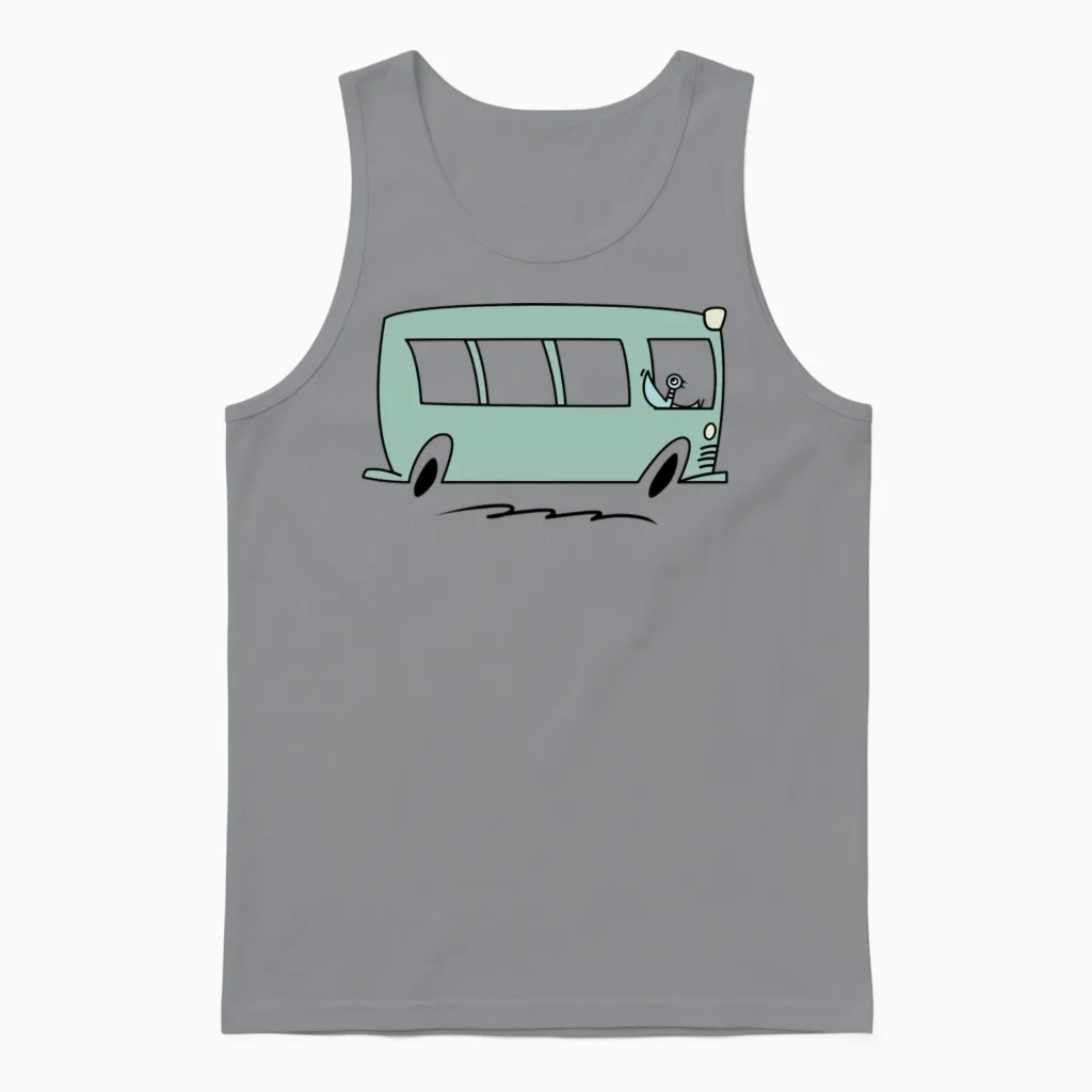Pigeon Drive the Bus Unisex Tank Top in Sport Grey