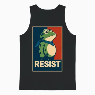 Portland Frog Protest I Stand with Frog Unisex Tank Top - Black