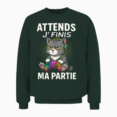 Wait I'm Finishing My Party Geek Video Games Chat Gamer Unisex Sweatshirt - Forest