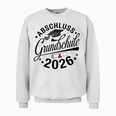 Abschluss Grundschule Geschafft 2026 Abschied Unisex Sweatshirt - White