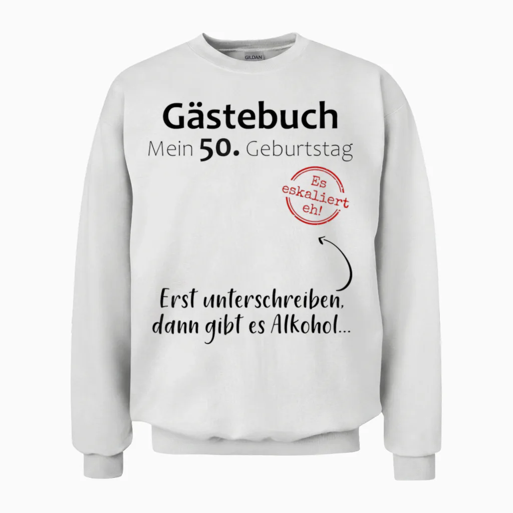 50. Geburtstag Mann Frau 50 Jahre Deko 1976 Lustig Gechenk Unisex Sweatshirt in White