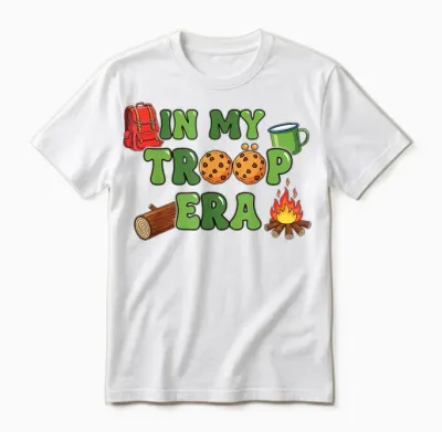 In My Troop Era Scout Leader Camping Cookies Troop Girl Unisex T-Shirt - White